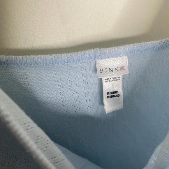 PINK K Kmart Blue Lightweight Knit Mini Pajama Dress Size Medium - Picture 6 of 12